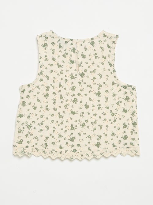 Top in garza di cotone e stampa a fiori - Kiabi