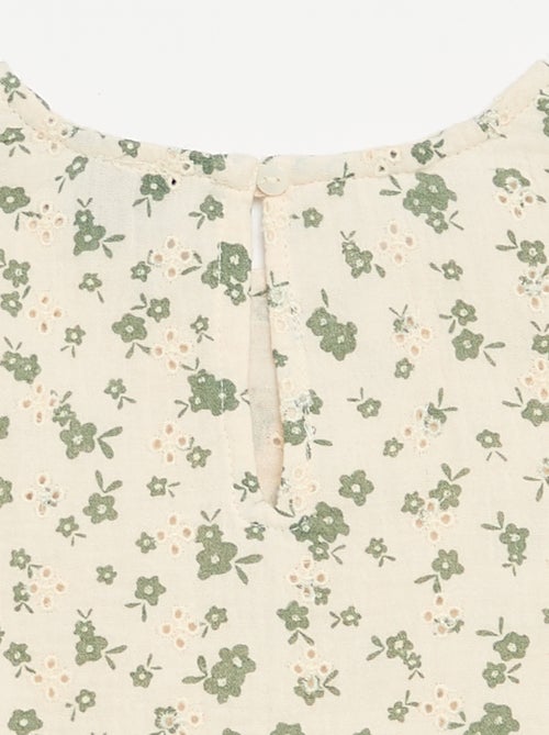 Top in garza di cotone e stampa a fiori - Kiabi