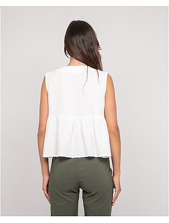 Top in garza di cotone FROZETTE
