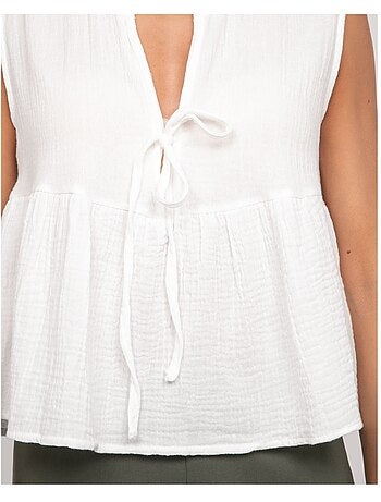 Top in garza di cotone FROZETTE