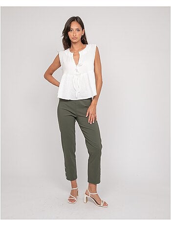 Top in garza di cotone FROZETTE