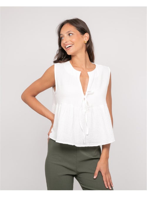 Top in garza di cotone FROZETTE - Kiabi