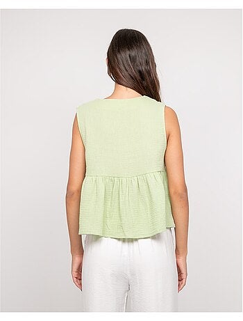 Top in garza di cotone FROZETTE