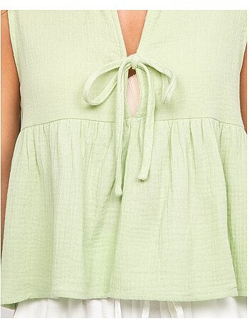Top in garza di cotone FROZETTE