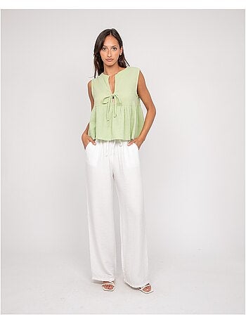 Top in garza di cotone FROZETTE