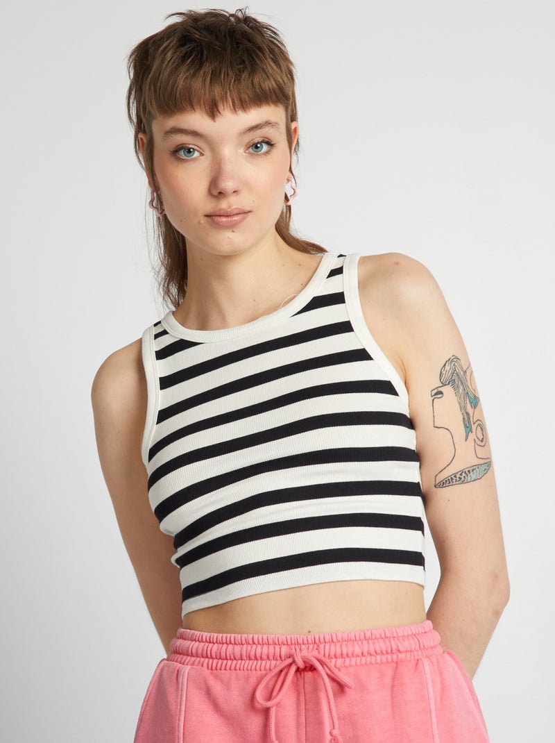 Top in jersey a coste BIANCO - Kiabi