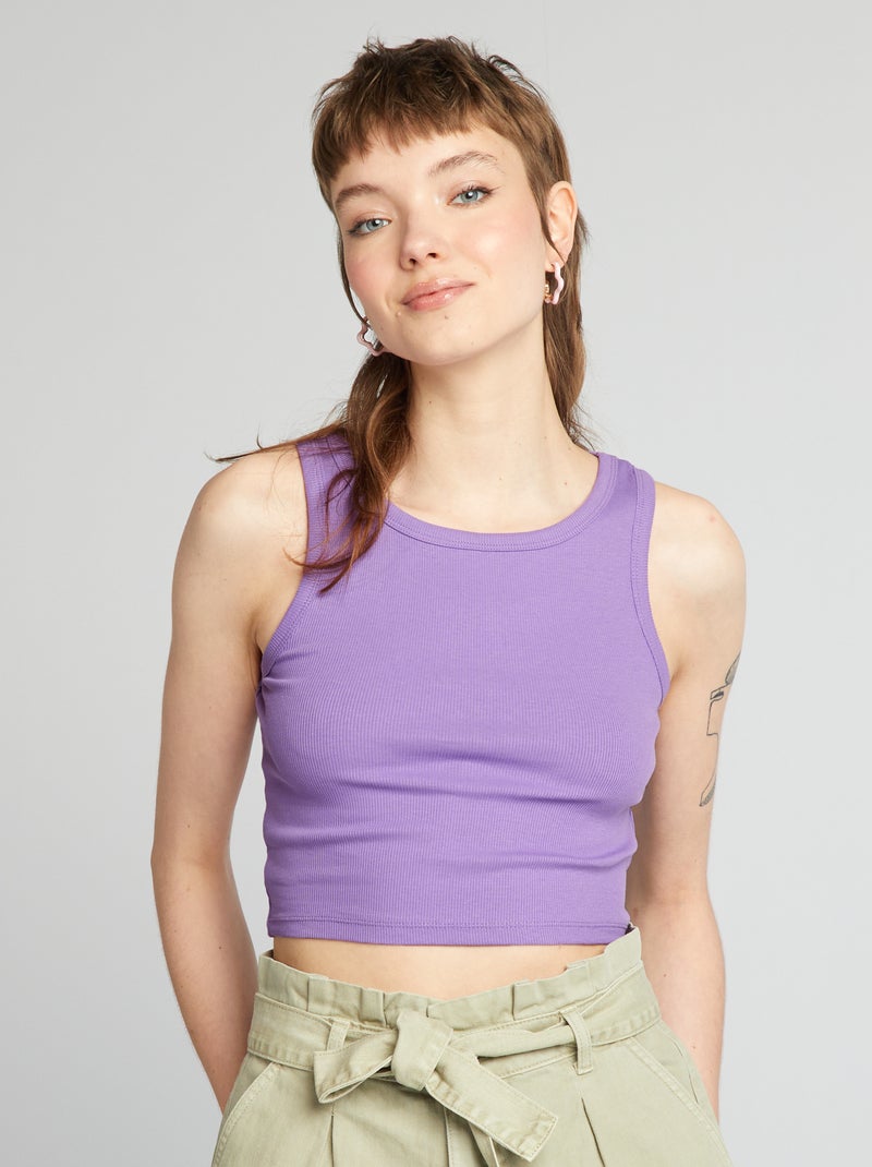 Top in jersey a coste VIOLA - Kiabi
