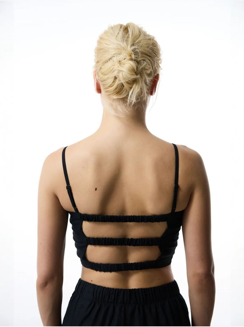 Top in lino luna donna penti Nero - Kiabi