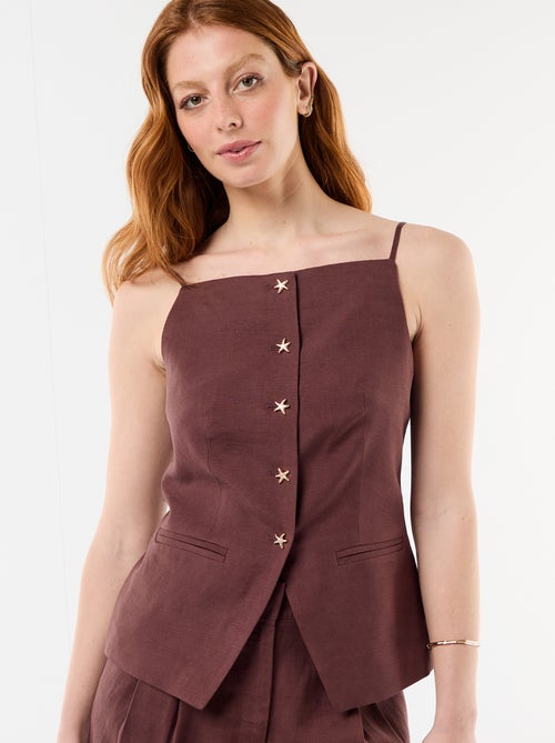 Top in lino stile gilet - Kiabi