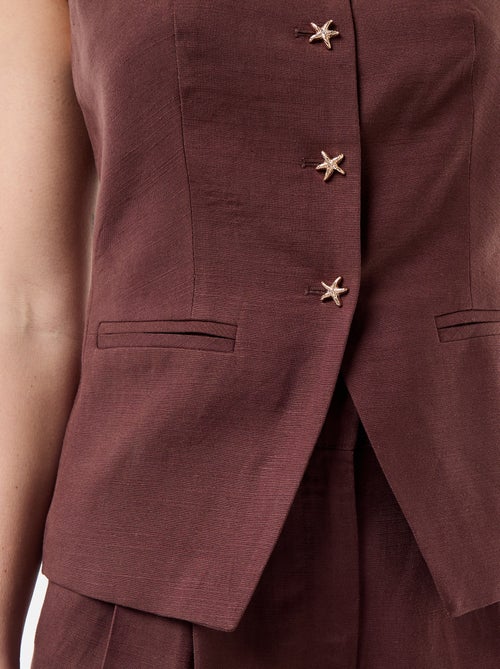 Top in lino stile gilet - Kiabi