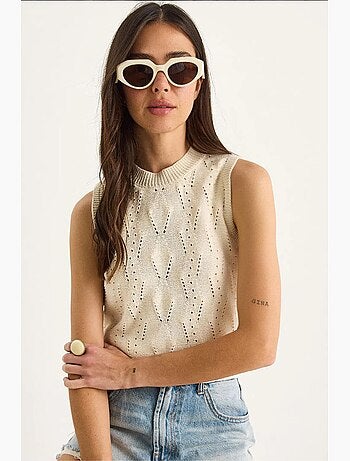 Top in maglia collo alto lucci