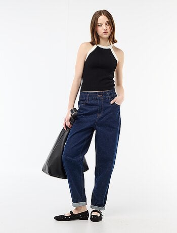 Top in maglia con giromanica all'americana