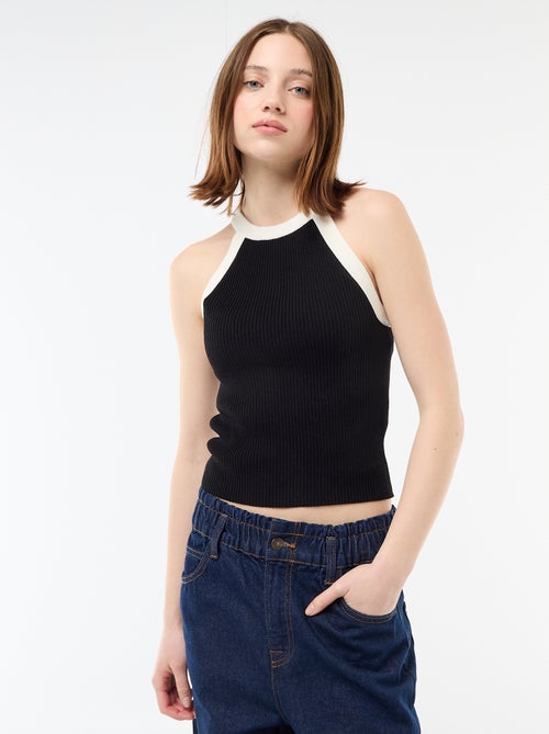 Top in maglia con giromanica all'americana - Kiabi