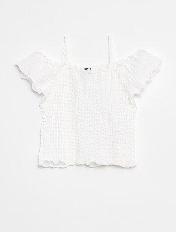 Top in maglia goffrata