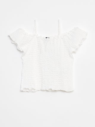 Top in maglia goffrata