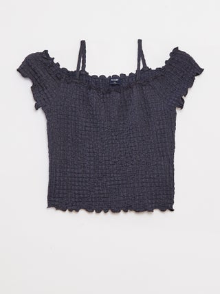 Top in maglia goffrata