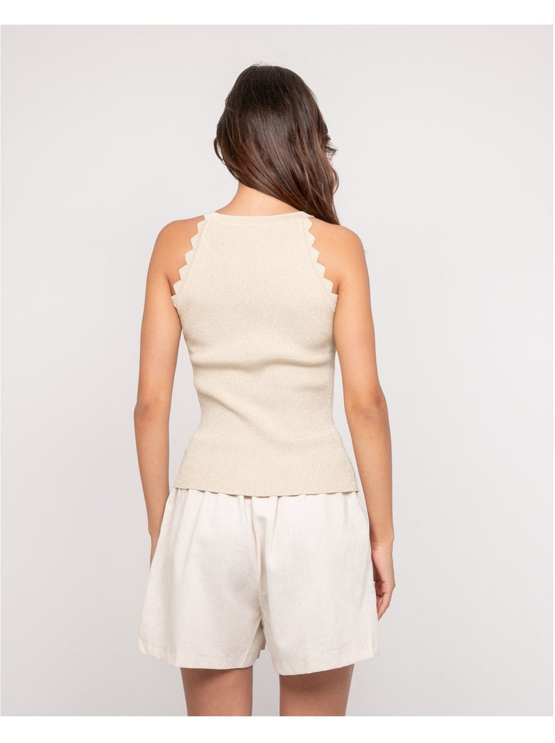 Top in maglia lurex FARMINI Beige - Kiabi