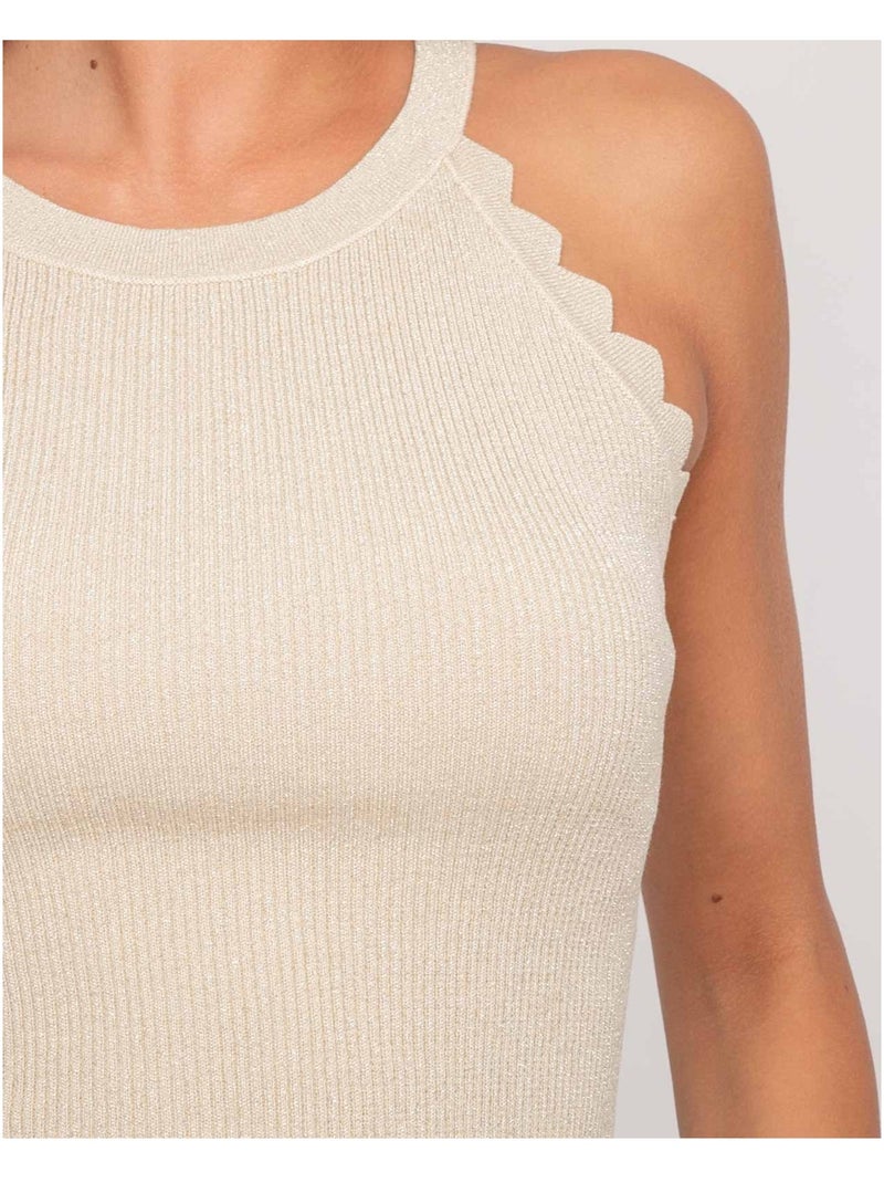 Top in maglia lurex FARMINI Beige - Kiabi