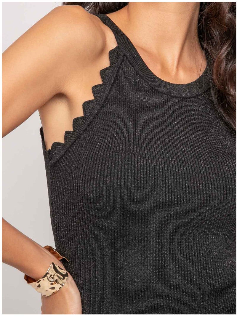 Top in maglia lurex FARMINI Nero - Kiabi