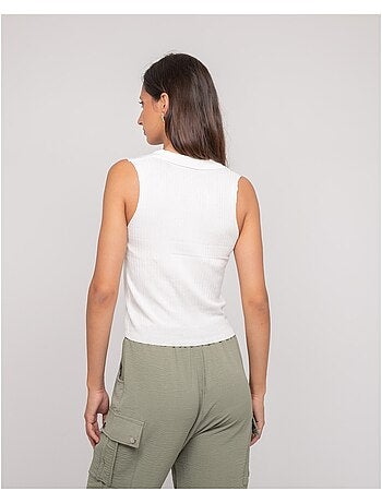 Top in maglia senza maniche colletto polo FOXIE