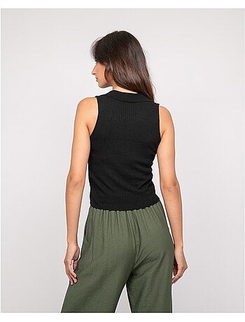 Top in maglia senza maniche colletto polo FOXIE