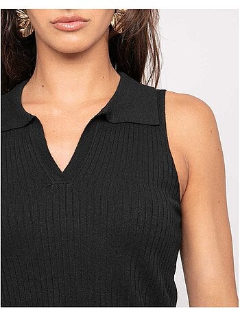 Top in maglia senza maniche colletto polo FOXIE