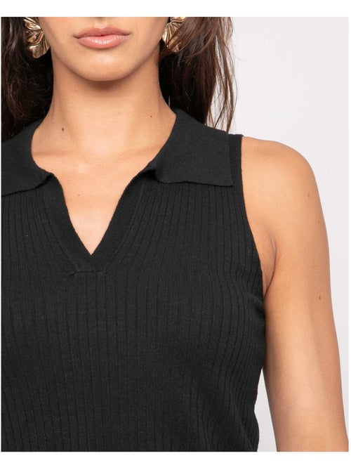 Top in maglia senza maniche colletto polo FOXIE - Kiabi