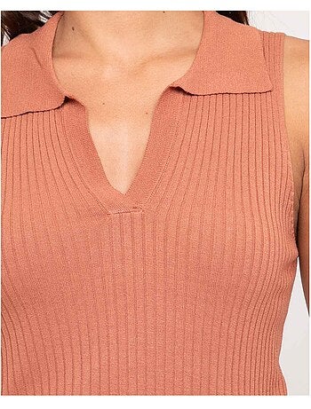 Top in maglia senza maniche colletto polo FOXIE