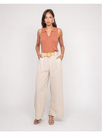 Top in maglia senza maniche colletto polo FOXIE