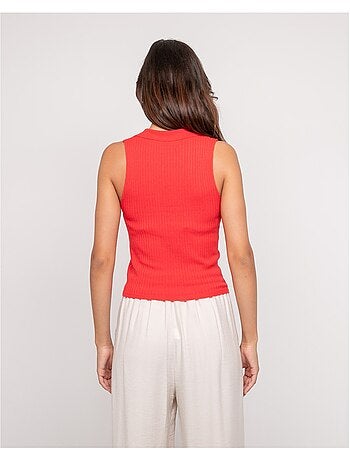 Top in maglia senza maniche colletto polo FOXIE