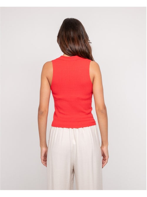 Top in maglia senza maniche colletto polo FOXIE - Kiabi