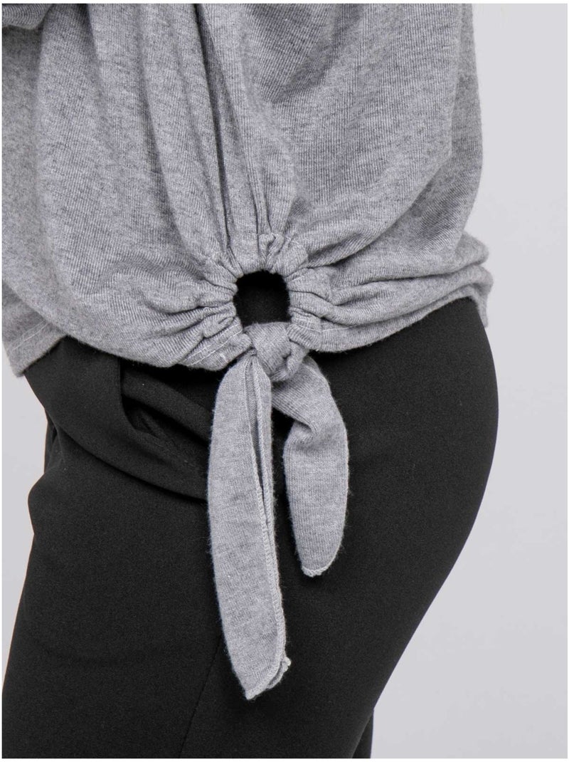 Top in maglia sottile con laccio da annodare fenella Grigio - Kiabi