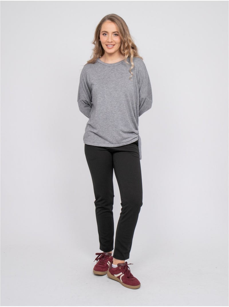 Top in maglia sottile con laccio da annodare fenella Grigio - Kiabi