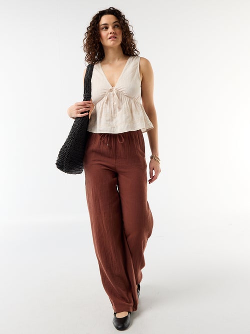 Top in maglia traforata senza maniche - Kiabi