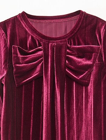 Top in maglia velvet a coste con nodo tinta unita