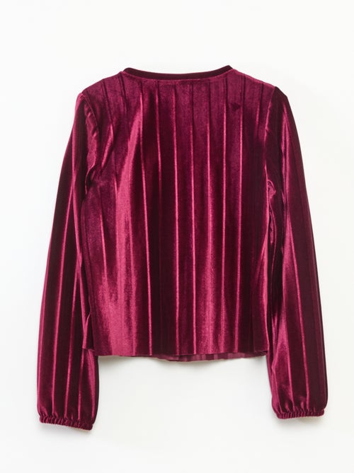 Top in maglia velvet a coste con fiocco tinta unita - Kiabi