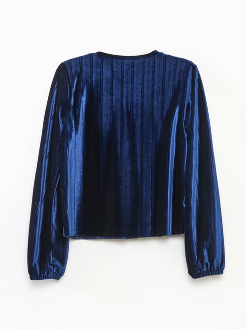 Top in maglia velvet a coste con nodo tinta unita - Kiabi