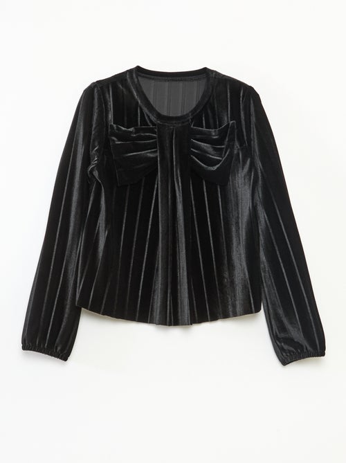 Top in maglia velvet a coste con nodo tinta unita - Kiabi