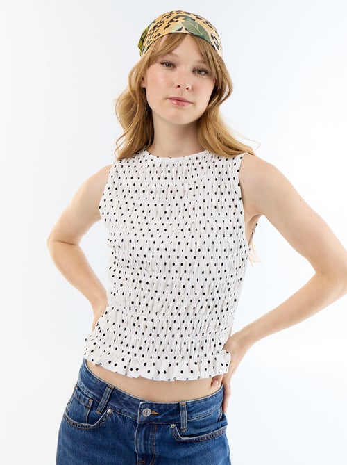 Top in maglia waffle senza maniche - Kiabi