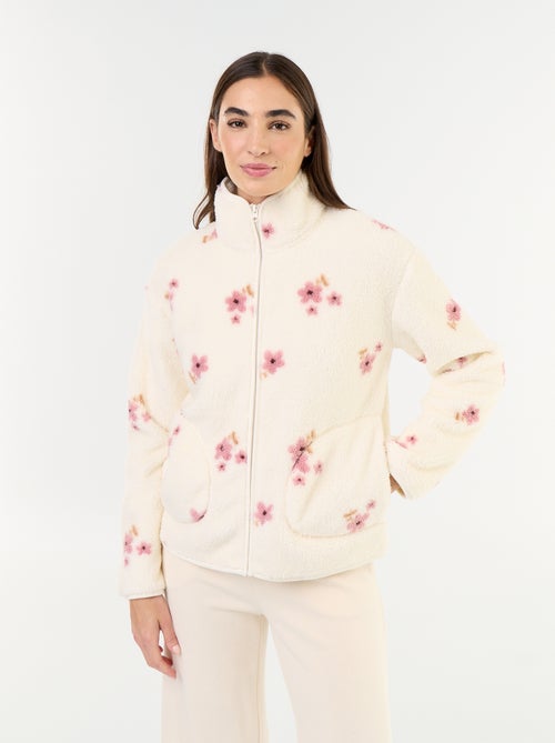 Top in pile con zip e fantasia - Kiabi