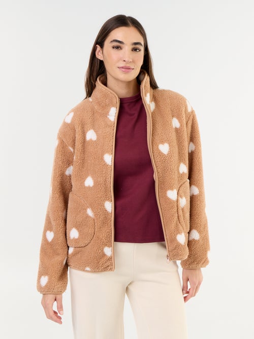 Top in pile con zip e fantasia - Kiabi