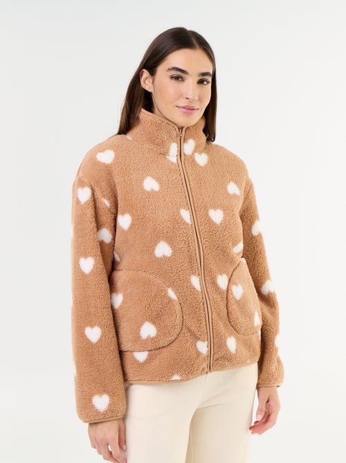 Top in pile con zip e fantasia - Kiabi