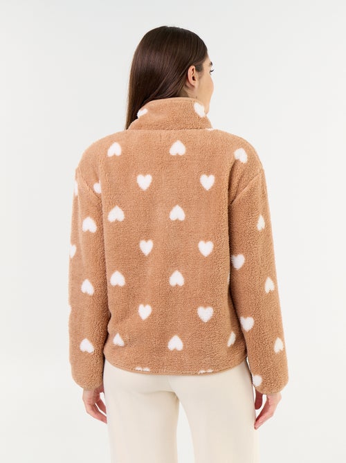 Top in pile con zip e fantasia - Kiabi