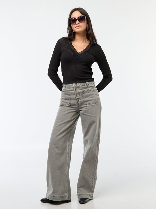 Top in pizzo a maniche lunghe - Kiabi