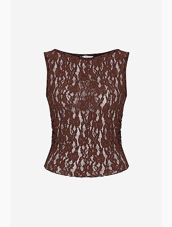 Top in pizzo drape penti