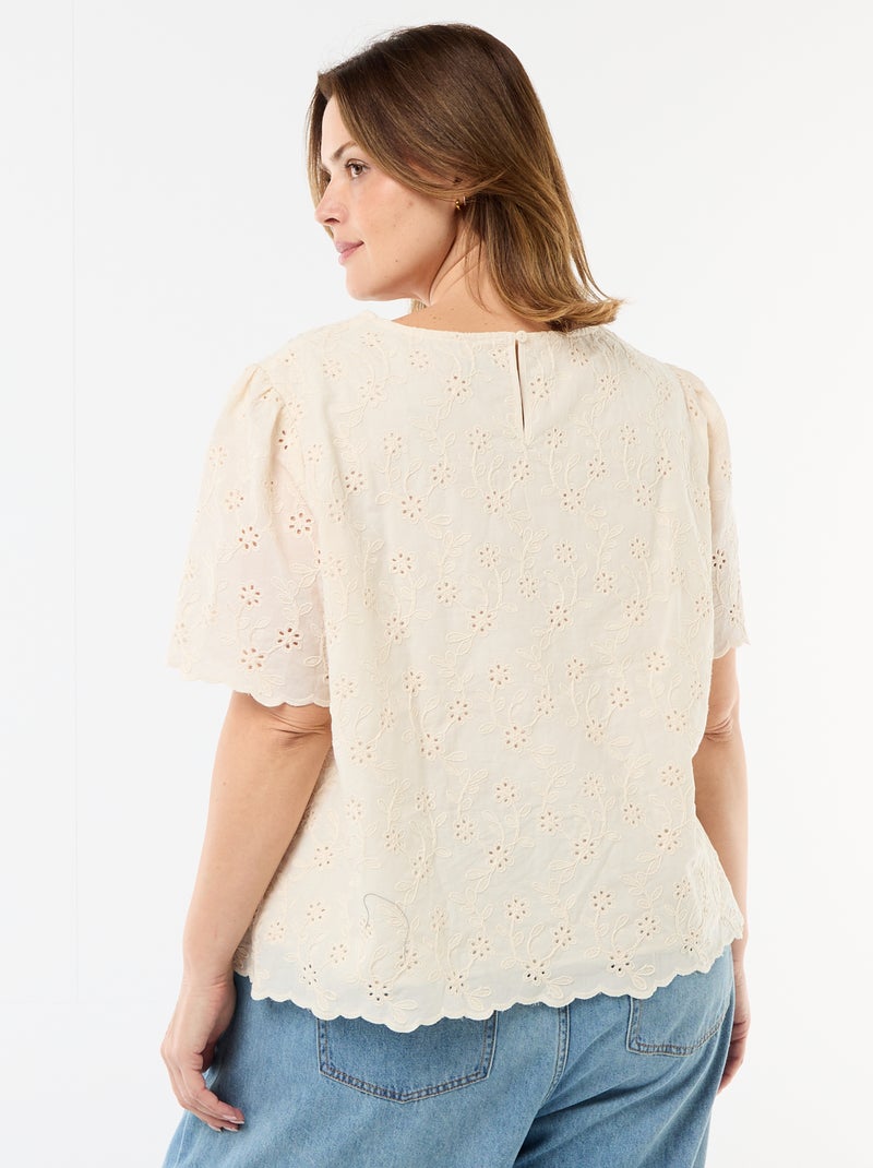 Top in pizzo sangallo Beige - Kiabi