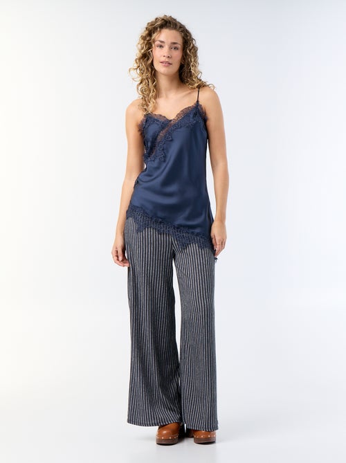 Top in raso asimmetrico con pizzo - Kiabi
