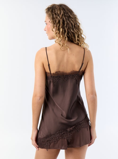 Top in raso asimmetrico con pizzo - Kiabi
