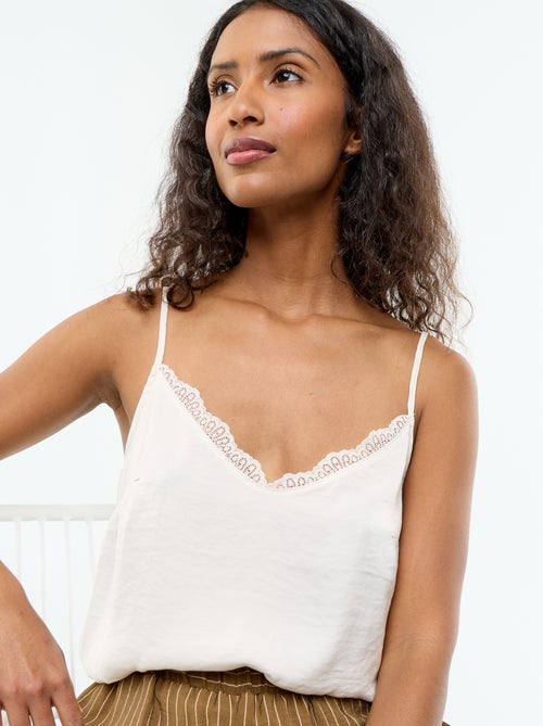 Top in raso con pizzo - Kiabi