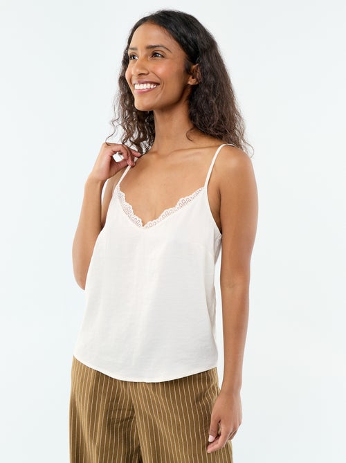 Top in raso con pizzo - Kiabi